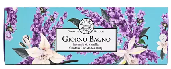 KIT SABONETE BARRA GIORNO BAGNO LAVANDA E VANILLA 3X100G