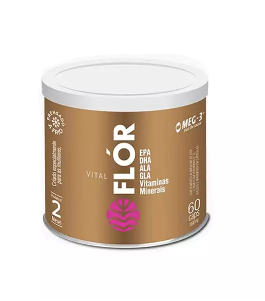 Vital Flór - Óleo de Peixe, Óleo de Linhaça, Óleo de Borragem, Vitamina D, Magnésio e Cálcio - 60 cáps Vital Flór - Óleo de Peixe, Óleo de Linhaça, Óleo de Borragem, Vitamina D, Magnésio e Cálcio - 60 cáps